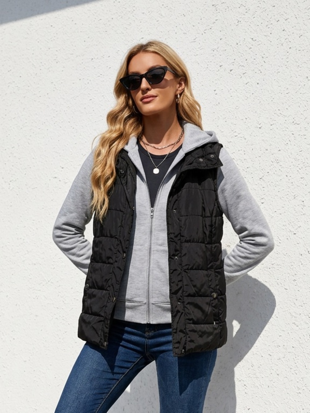 Arizona Jean Company Black Quilted Vest - Casual Layering
